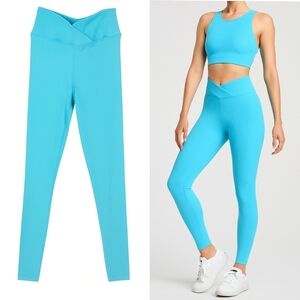 Year of Ours Athleisure Luxe Yoga Ribbed Veronica Leggings Pisces Blue Medium